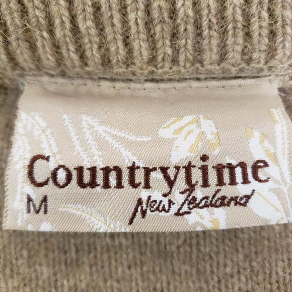 Countrytime New Zealand Womens Possum Fur Cardigan Size M Beige Button Front - Picture 3 of 11